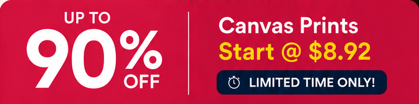 Up to 90% off canvas prints