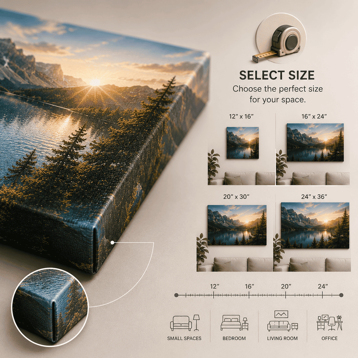 Canvas size selection guide